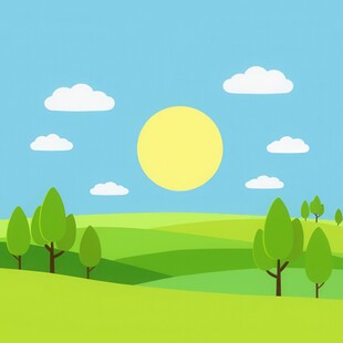 春光明媚户外风景鲜花草地