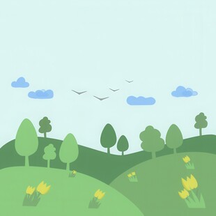 春光明媚户外风景鲜花草地