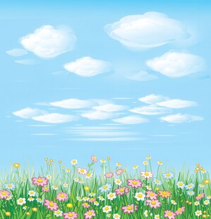 春光明媚户外风景鲜花草地