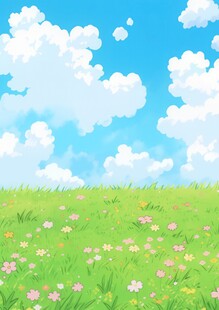 春光明媚户外风景鲜花草地