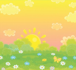 春光明媚户外风景鲜花草地