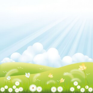 春光明媚户外风景鲜花草地