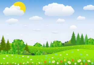 明媚清晨鲜花蝴蝶菊花叶子草地图