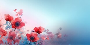 明媚清晨鲜花蝴蝶菊花叶子草地图