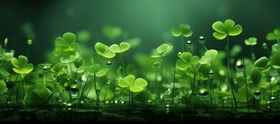 明媚清晨四叶草叶子草地图