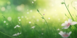 明媚清晨四叶草叶子草地图