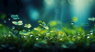 明媚清晨四叶草叶子草地图