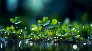 明媚清晨四叶草叶子草地图