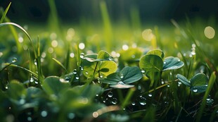 明媚清晨四叶草叶子草地图