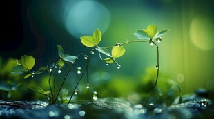 明媚清晨四叶草叶子草地图