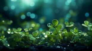 明媚清晨四叶草叶子草地图