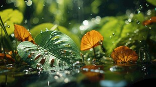 明媚清晨四叶草叶子草地图