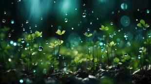 明媚清晨四叶草叶子草地图