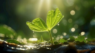 明媚清晨四叶草叶子草地图