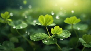 明媚清晨四叶草叶子草地图