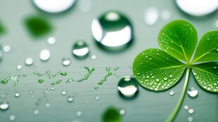 明媚清晨四叶草叶子草地图