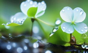 明媚清晨四叶草叶子草地图