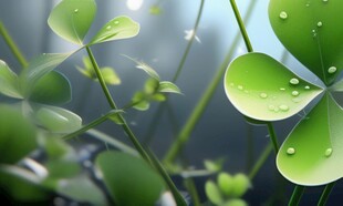 明媚清晨四叶草叶子草地图