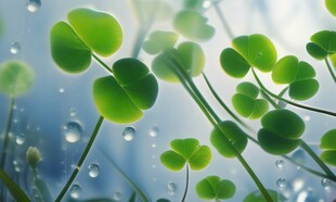 明媚清晨四叶草叶子草地图