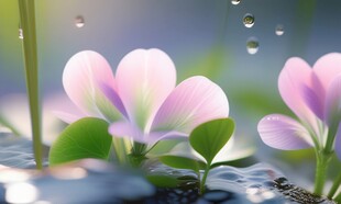 明媚清晨四叶草叶子草地图