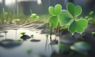 明媚清晨四叶草叶子草地图