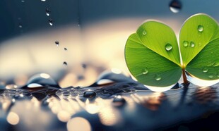 明媚清晨四叶草叶子草地图