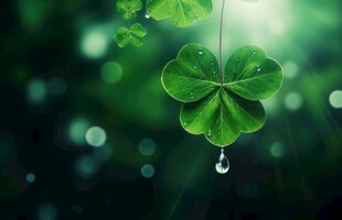 明媚清晨四叶草叶子草地图