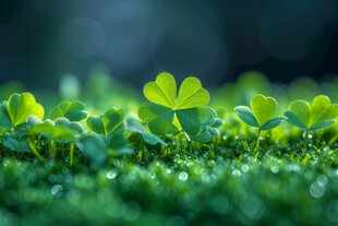 明媚清晨四叶草叶子草地图