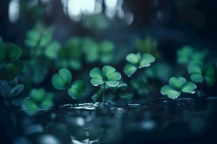 明媚清晨四叶草叶子草地图