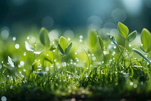 明媚清晨四叶草叶子草地图