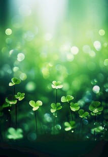 明媚清晨四叶草叶子草地图