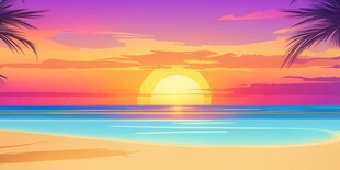 海面彩云彩霞风景