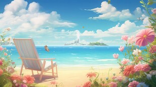 海面彩云彩霞风景