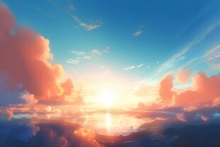 海面彩云彩霞风景