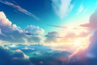 海面彩云彩霞风景