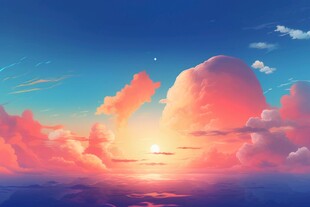 海面彩云彩霞风景