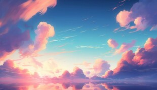 海面彩云彩霞风景