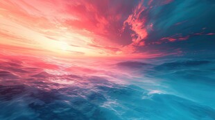 海面彩云彩霞风景