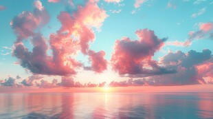 海面彩云彩霞风景