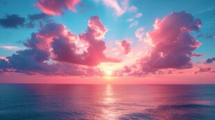 海面彩云彩霞风景