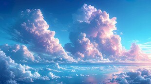 海面彩云彩霞风景