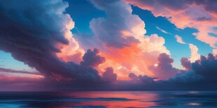 海面彩云彩霞风景