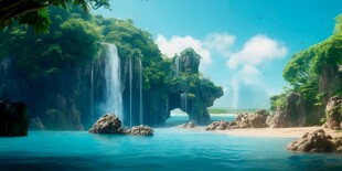 世外桃源海景隐秘海岛场景图