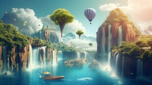 世外桃源海景隐秘海岛场景图