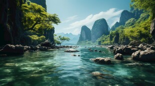 世外桃源海景隐秘海岛场景图