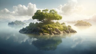 世外桃源海景隐秘海岛场景图