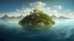 世外桃源海景隐秘海岛场景图