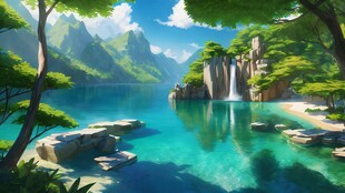 世外桃源海景隐秘海岛场景图