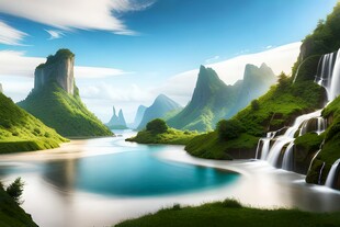 世外桃源海景隐秘海岛场景图