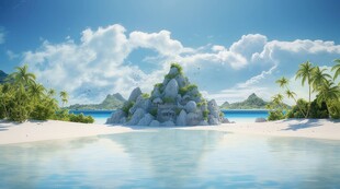 世外桃源海景隐秘海岛场景图